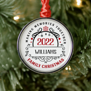 Gepersonaliseerde naam kerstsleutel familie metalen ornament