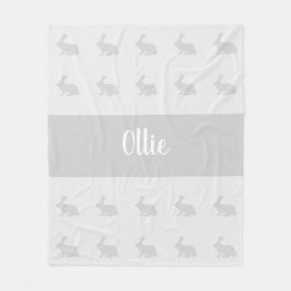Gepersonaliseerde naam konijn gooi tapijt fleece deken
