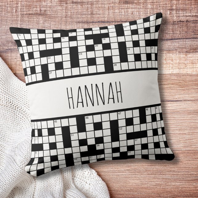 Gepersonaliseerde naam kruiswoordpuzzel patroon kussen (personalized name crossword pillow)