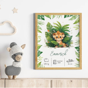 Gepersonaliseerde naam leeuw boho kwekerij kunst p poster