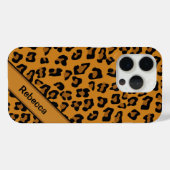 Gepersonaliseerde naam Leopard Print Patroon V2 Case-Mate iPhone Case (Achterkant (horizontaal))