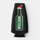Gepersonaliseerde naam leuke kerst bier fles koele flesjeskoeler (Voorkant)