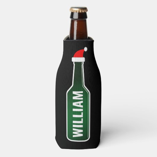 Gepersonaliseerde naam leuke kerst bier fles koele flesjeskoeler (Fles Voorkant)