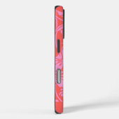 Gepersonaliseerde naam Levendig Roze Rode Bloemen Case-Mate iPhone Case (Achterkant / Rechts)
