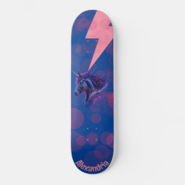 Gepersonaliseerde naam Magische Eenhoorn Roze Blik Skateboard