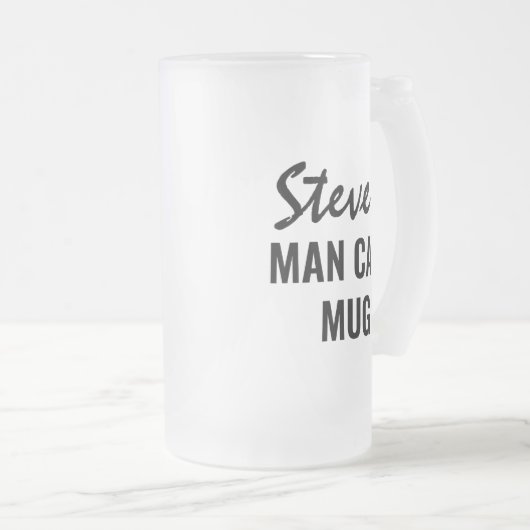 Gepersonaliseerde naam Man Cave Matglas Bierpul (Voorkant rechts)