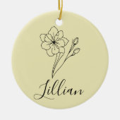 Gepersonaliseerde naam March jonquil Geboortebloem Keramisch Ornament (Voorkant)