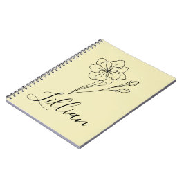 Gepersonaliseerde naam March jonquil Geboortebloem Notitieboek