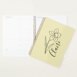 Gepersonaliseerde naam March narcis Geboorte Bloem Planner