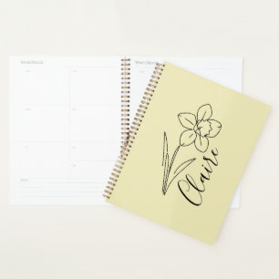 Gepersonaliseerde naam March narcis Geboorte Bloem Planner