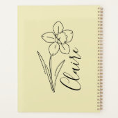Gepersonaliseerde naam March narcis Geboorte Bloem Planner (Achterkant)