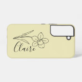 Gepersonaliseerde naam March narcis Geboorte Bloem Samsung Galaxy Hoesje (Achterkant horizontaal)