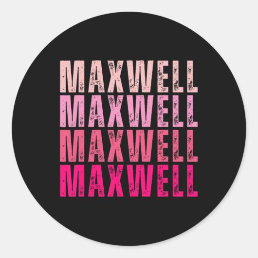 Gepersonaliseerde naam Maxwell I Love Maxwell Ronde Sticker (Voorkant)
