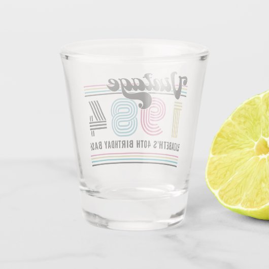 Gepersonaliseerde naam met elke leeftijd Verjaard Shot Glas (Achterkant)