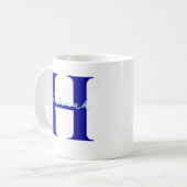 Gepersonaliseerde naam met Initiaal cadeau voor he Koffiemok (Voorkant links)