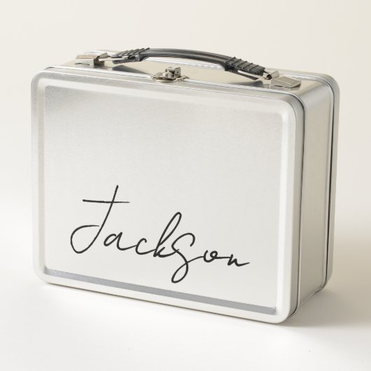 Gepersonaliseerde naam met metalen lunchbox (Voorkant)
