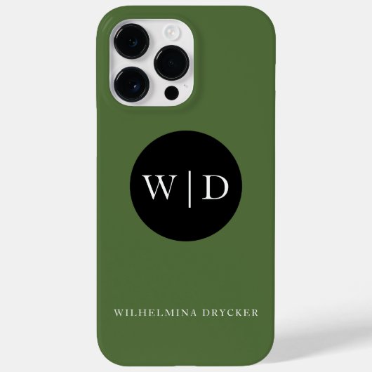 Gepersonaliseerde naam met Monogram Case-Mate iPhone Case (Achterkant)