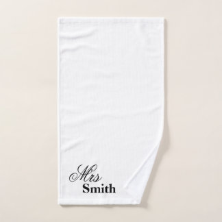 Gepersonaliseerde naam mevrouw Smith White Handdoek