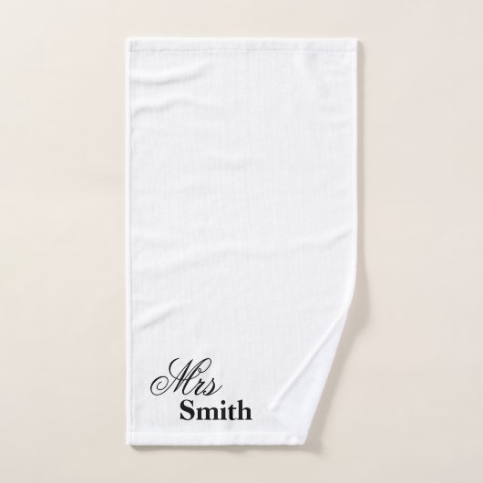 Gepersonaliseerde naam mevrouw Smith White Handdoek (Handdoek)