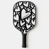 Gepersonaliseerde naam Modern hartpatroon Pickleball Paddle (Achterkant)