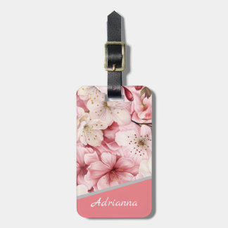 Gepersonaliseerde naam Modern Sakura Blossom Roze Bagagelabel