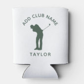 Gepersonaliseerde naam Moderne Sage Groene Golfclu Blikjeskoeler (Achterkant)
