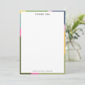 Gepersonaliseerde naam Moderne speelse border douc Bedankkaart (Staand voorkant)