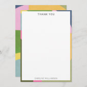 Gepersonaliseerde naam Moderne speelse border douc Bedankkaart (Voorkant / Achterkant)