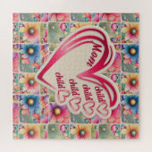 Gepersonaliseerde naam Moeder Kinder bloemen overa Legpuzzel (Horizontaal)