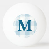 Gepersonaliseerde naam Monogram Blue Gingham Check Pingpongballen (Voorkant)