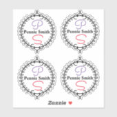 Gepersonaliseerde naam Monogram Clear Vinyl Sticke Sticker (Vel)