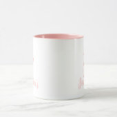 Gepersonaliseerde naam Monogram Elegant Roze Scrip Mok (Midden)