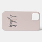 Gepersonaliseerde naam Monogram roze Case-Mate iPhone Case (Achterkant (horizontaal))