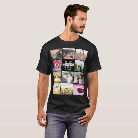 gepersonaliseerde naam monogram t-shirt (Voorkant volledig)