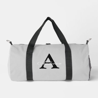 Gepersonaliseerde Naam Monogram Zilveren Achtergro Plunjezak