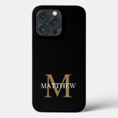 Gepersonaliseerde naam Monogram zwart Case-Mate iPhone Case (Achterkant)
