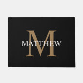Gepersonaliseerde naam Monogram zwart Deurmat (Voorkant)