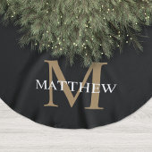 Gepersonaliseerde naam Monogram zwart Kerstboom Rok
