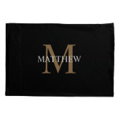 Gepersonaliseerde naam Monogram zwart Kussensloop (Achterkant)