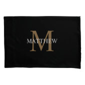 Gepersonaliseerde naam Monogram zwart Kussensloop (Voorkant)