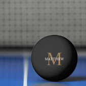 Gepersonaliseerde naam Monogram zwart Pingpongballen (Net)
