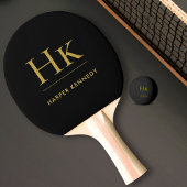 Gepersonaliseerde naam Monogram zwart Tafeltennisbatje