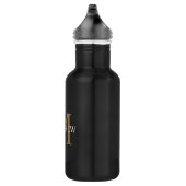 Gepersonaliseerde naam Monogram zwart Waterfles (Rechts)