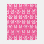Gepersonaliseerde naam Monogrammed Star Pink Fleece Deken (Voorkant)