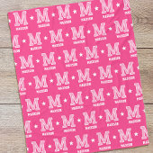 Gepersonaliseerde naam Monogrammed Star Pink Fleece Deken