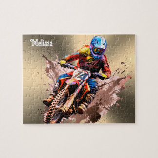Gepersonaliseerde naam Motorcross Puzzel