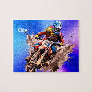 Gepersonaliseerde naam Motorcross Puzzel