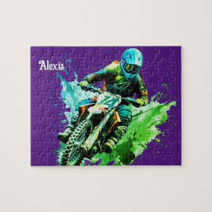 Gepersonaliseerde naam Motorcross Puzzel