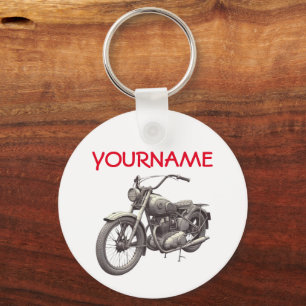 Gepersonaliseerde NAAM  Motorfiets Sleutelhanger