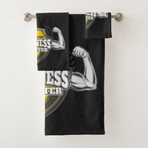 Gepersonaliseerde NAAM Musea Fitness Trainer Gym Bad Handdoek
